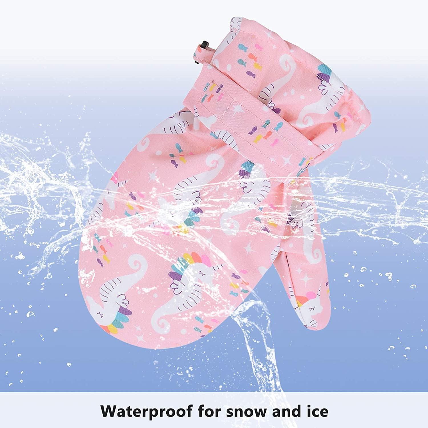 imageAmerican Trends Lined Fleece Toddler Mittens Winter Warm Gloves Child Ski Waterproof Snow Baby Mittens for Boys GirlsWhale