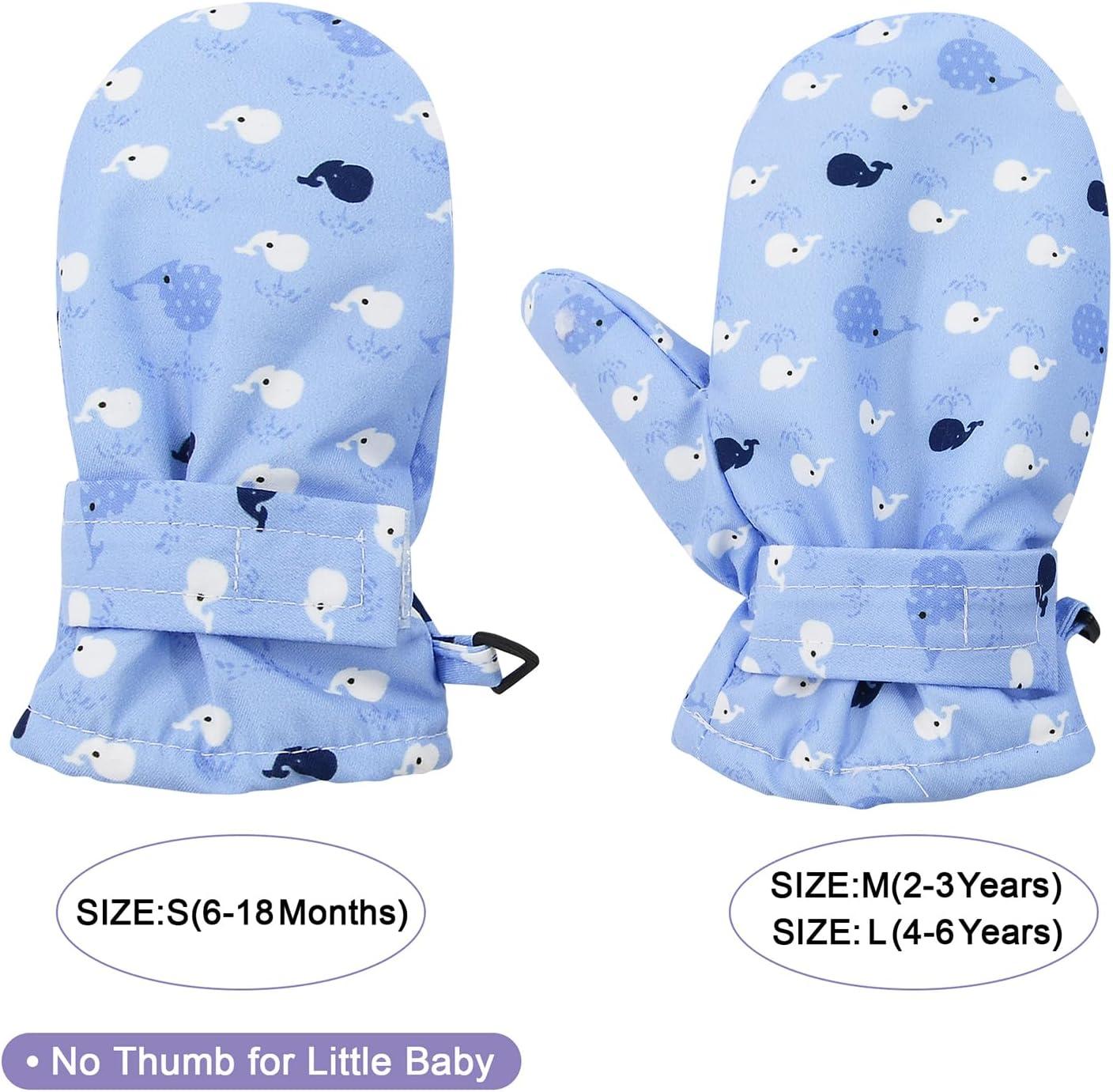 imageAmerican Trends Lined Fleece Toddler Mittens Winter Warm Gloves Child Ski Waterproof Snow Baby Mittens for Boys GirlsWhale