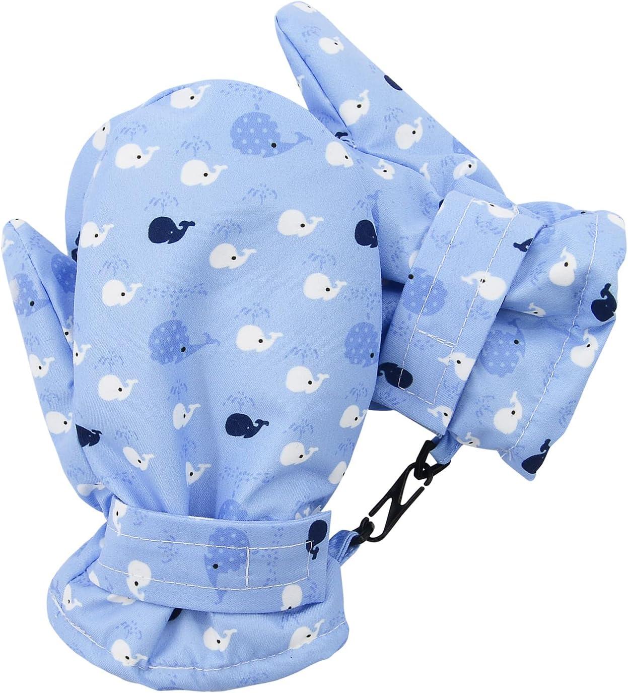 imageAmerican Trends Lined Fleece Toddler Mittens Winter Warm Gloves Child Ski Waterproof Snow Baby Mittens for Boys GirlsWhale