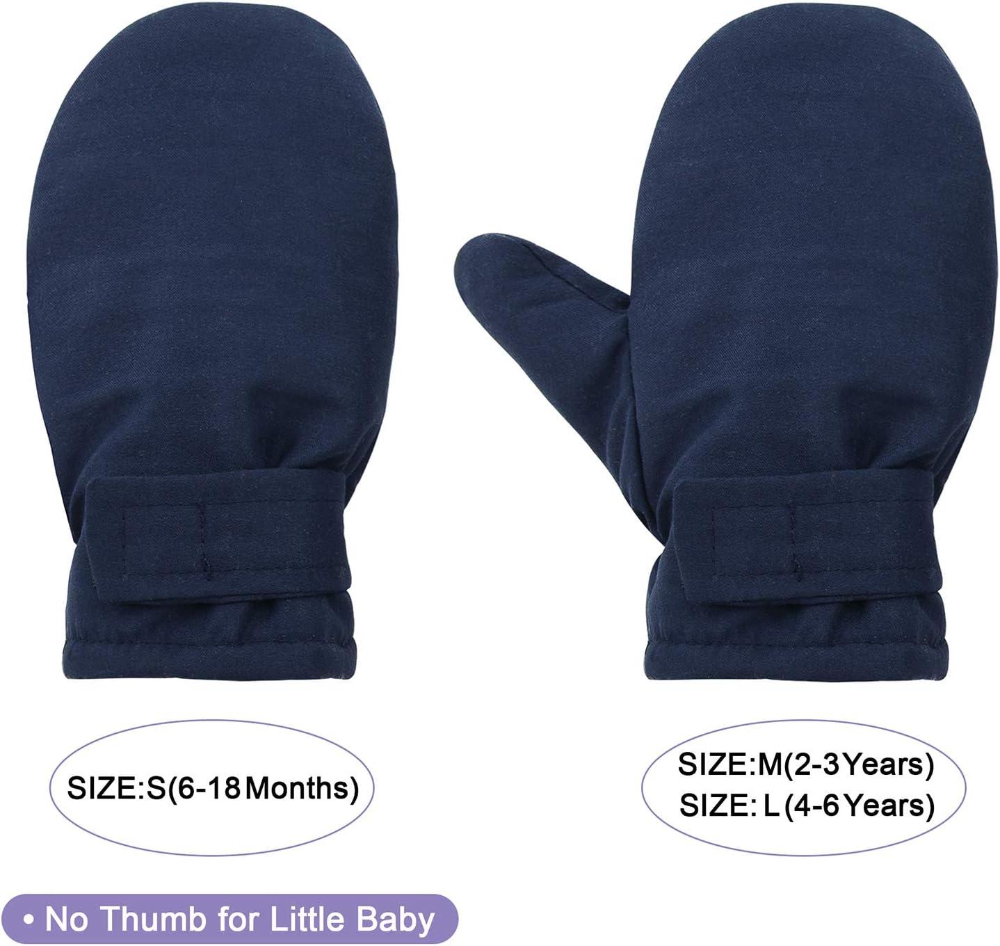 imageAmerican Trends Lined Fleece Toddler Mittens Winter Warm Gloves Child Ski Waterproof Snow Baby Mittens for Boys GirlsZ Navy