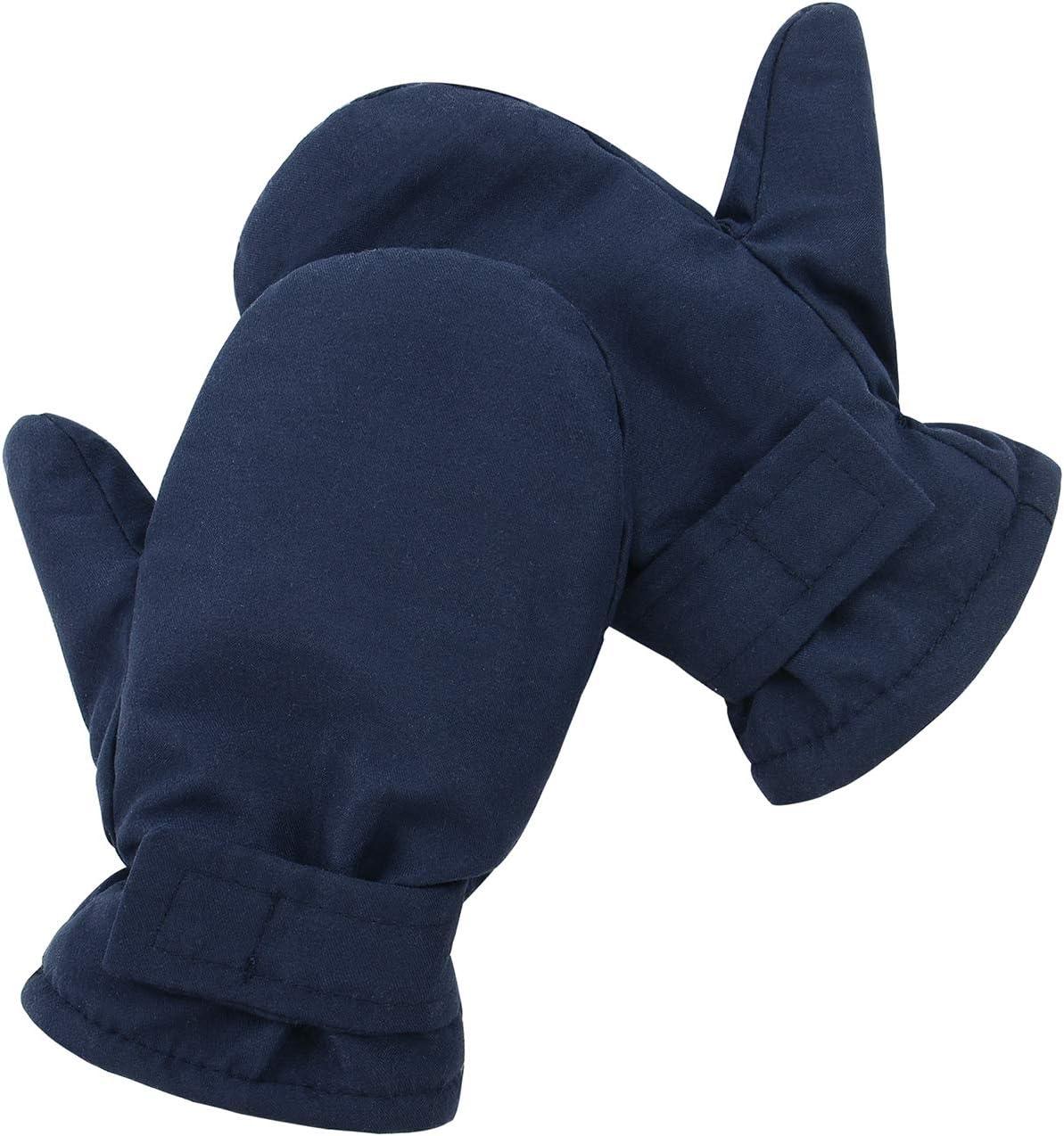 imageAmerican Trends Lined Fleece Toddler Mittens Winter Warm Gloves Child Ski Waterproof Snow Baby Mittens for Boys GirlsZ Navy
