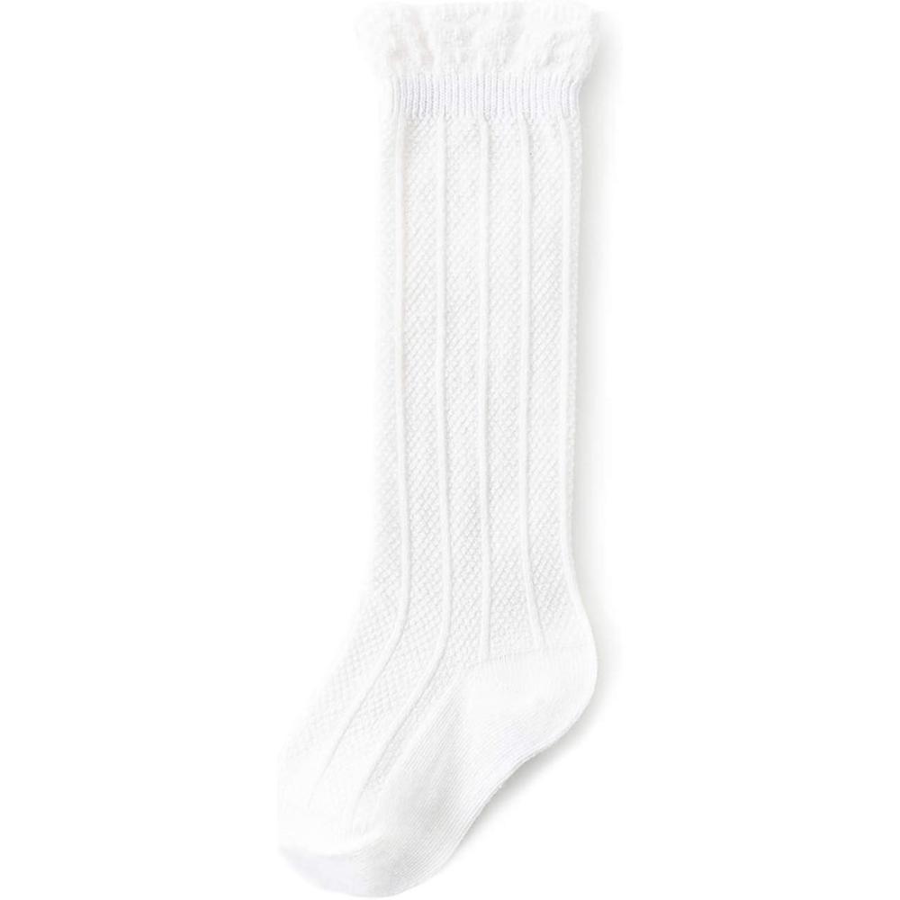 imageAmerican Trends Baby Knee High Socks  Girls ampamp Boys Newborn to Toddlers  Ruffled Tube SocksG 1 Pack White