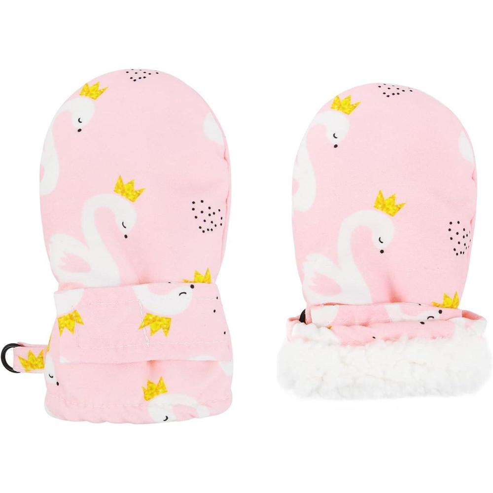 imageAmerican Trends Lined Fleece Toddler Mittens Winter Warm Gloves Child Ski Waterproof Snow Baby Mittens for Boys GirlsSwan