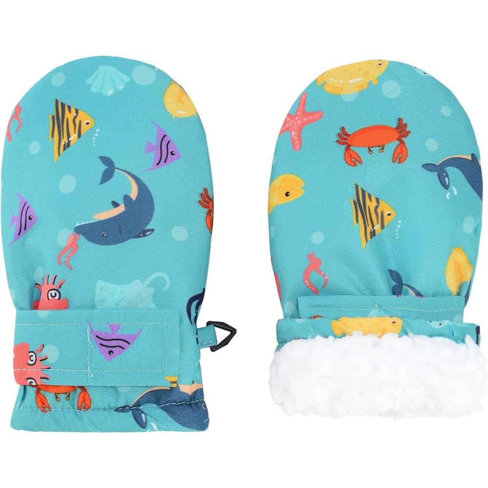 imageAmerican Trends Lined Fleece Toddler Mittens Winter Warm Gloves Child Ski Waterproof Snow Baby Mittens for Boys GirlsToddler World