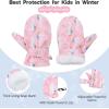 imageAmerican Trends Lined Fleece Toddler Mittens Winter Warm Gloves Child Ski Waterproof Snow Baby Mittens for Boys GirlsWhite