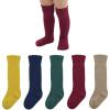 imageAmerican Trends Baby Knee High Socks  Girls ampamp Boys Newborn to Toddlers  Ruffled Tube SocksB 5 Pack Rainbow