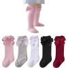 imageAmerican Trends Baby Knee High Socks  Girls ampamp Boys Newborn to Toddlers  Ruffled Tube SocksE 5 Pack Cute Bow Knot