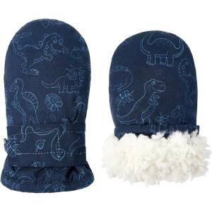 imageAmerican Trends Lined Fleece Toddler Mittens Winter Warm Gloves Child Ski Waterproof Snow Baby Mittens for Boys GirlsBaby Navy Print