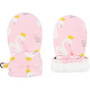 imageAmerican Trends Lined Fleece Toddler Mittens Winter Warm Gloves Child Ski Waterproof Snow Baby Mittens for Boys GirlsSwan