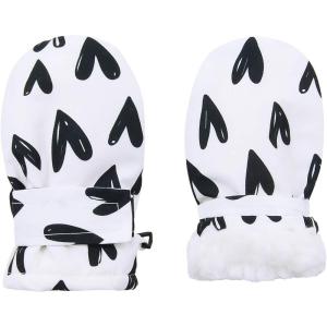 imageAmerican Trends Lined Fleece Toddler Mittens Winter Warm Gloves Child Ski Waterproof Snow Baby Mittens for Boys GirlsWhite