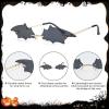 imageAmerican Trends Bat Sunglasses Fire Flame Sunglasses for Women Men Funky Rimless Eye Glasses for Halloween PartyFlame Gold Red Mirror