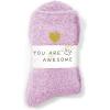 imageAmerican Trends Coral Fleece Cloud Fuzzy Socks UltraSoft Warm Sleep Socks Cozy Unisex SelfCare Gifts Boo Basket StuffersPurple