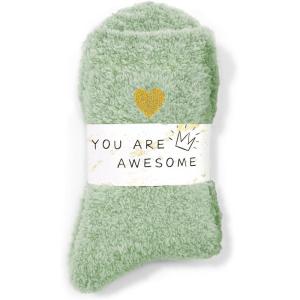 imageAmerican Trends Coral Fleece Cloud Fuzzy Socks UltraSoft Warm Sleep Socks Cozy Unisex SelfCare Gifts Boo Basket StuffersGreen