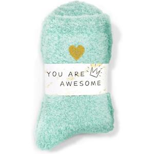 imageAmerican Trends Coral Fleece Cloud Fuzzy Socks UltraSoft Warm Sleep Socks Cozy Unisex SelfCare Gifts Boo Basket StuffersTurquoise