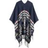 imageWomens Blanket Shawls Wraps Winter Printed Open Front Poncho Cape Plaid Shawls for WomenSeries 56navy Printed