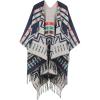 imageWomens Blanket Shawls Wraps Winter Printed Open Front Poncho Cape Plaid Shawls for WomenSeries 56navy Printed