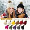 imageSatin Lined Beanie for Women Knit Winter Hats Silk Lined Womens Beanie with Detachable Pom PomDark Grey