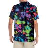imageHawaiian Shirt for Men Button Down Short Sleeve Casual Beach Shirt Summer Wear Stylish Tropical Print ShirtsBlack Neon Splatter