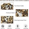 imageHawaiian Shirt for Men Button Down Short Sleeve Casual Beach Shirt Summer Wear Stylish Tropical Print ShirtsLeopard Print