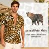 imageHawaiian Shirt for Men Button Down Short Sleeve Casual Beach Shirt Summer Wear Stylish Tropical Print ShirtsLeopard Print