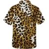 imageHawaiian Shirt for Men Button Down Short Sleeve Casual Beach Shirt Summer Wear Stylish Tropical Print ShirtsLeopard Print