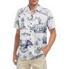 imageHawaiian Shirt for Men Button Down Short Sleeve Casual Beach Shirt Summer Wear Stylish Tropical Print ShirtsPirate