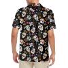 imageHawaiian Shirt for Men Button Down Short Sleeve Casual Beach Shirt Summer Wear Stylish Tropical Print ShirtsSugar Skull