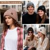 imageSatin Lined Beanie WomenWinter Hats for Women Silk Lined Beanie Cute Warm Knit Cuffed Hat Snow Ski CapOlive Green