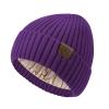 imageSatin Lined Beanie WomenWinter Hats for Women Silk Lined Beanie Cute Warm Knit Cuffed Hat Snow Ski CapPurple
