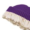 imageSatin Lined Beanie WomenWinter Hats for Women Silk Lined Beanie Cute Warm Knit Cuffed Hat Snow Ski CapPurple