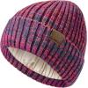 imageSatin Lined Beanie WomenWinter Hats for Women Silk Lined Beanie Cute Warm Knit Cuffed Hat Snow Ski CapPurple Mix