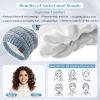 imageSatin Lined Beanie WomenWinter Hats for Women Silk Lined Slouchy Cute Beanie for Winter Warm Knit Ski HatMix Blue