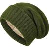 imageSatin Lined Slouchy Beanie WomenWinter Hats for Women Silk Lined Beanie for Winter Warm Cute Knit HatOlive Green