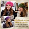 imageSatin Lined Slouchy Beanie WomenWinter Hats for Women Silk Lined Beanie for Winter Warm Cute Knit HatPurple