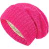 imageSatin Lined Slouchy Beanie WomenWinter Hats for Women Silk Lined Beanie for Winter Warm Cute Knit HatRose Red