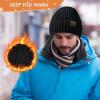 imageUnisex Satin Lined Beanie Warm Winter Hat Silk Lined Beanie for Women Men Knit Slouchy HatA Black