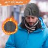 imageUnisex Satin Lined Beanie Warm Winter Hat Silk Lined Beanie for Women Men Knit Slouchy HatDarkgray