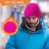 imageUnisex Satin Lined Beanie Warm Winter Hat Silk Lined Beanie for Women Men Knit Slouchy HatHotpink