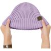 imageUnisex Satin Lined Beanie Warm Winter Hat Silk Lined Beanie for Women Men Knit Slouchy HatLight Purple