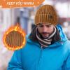 imageUnisex Satin Lined Beanie Warm Winter Hat Silk Lined Beanie for Women Men Knit Slouchy HatTigeryellow