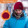 imageUnisex Satin Lined Beanie Warm Winter Hat Silk Lined Beanie for Women Men Knit Slouchy HatWine Red