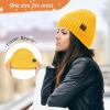imageUnisex Satin Lined Beanie Warm Winter Hat Silk Lined Beanie for Women Men Knit Slouchy HatYellow