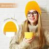 imageUnisex Satin ampamp Silk Lined Slouchy Warm Winter Hat  Knit Satin Lined Beanie for Women ampamp MenA Yellow
