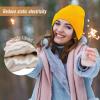 imageUnisex Satin ampamp Silk Lined Slouchy Warm Winter Hat  Knit Satin Lined Beanie for Women ampamp MenA Yellow
