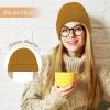 imageUnisex Satin ampamp Silk Lined Slouchy Warm Winter Hat  Knit Satin Lined Beanie for Women ampamp MenCaramel