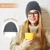 imageUnisex Satin ampamp Silk Lined Slouchy Warm Winter Hat  Knit Satin Lined Beanie for Women ampamp MenDarkgray