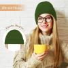 imageUnisex Satin ampamp Silk Lined Slouchy Warm Winter Hat  Knit Satin Lined Beanie for Women ampamp MenGreen