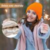 imageUnisex Satin ampamp Silk Lined Slouchy Warm Winter Hat  Knit Satin Lined Beanie for Women ampamp MenOrange