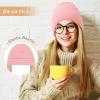 imageUnisex Satin ampamp Silk Lined Slouchy Warm Winter Hat  Knit Satin Lined Beanie for Women ampamp MenPink