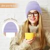 imageUnisex Satin ampamp Silk Lined Slouchy Warm Winter Hat  Knit Satin Lined Beanie for Women ampamp MenPurple